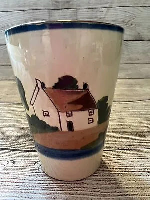 Motto Ware TORQUAY POTTERY England  Fresh From The Cow  Small Cup Tumbler 4” • $8.99