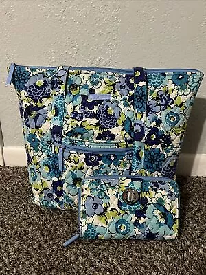 Vera Bradley Blueberry Blooms Tote Bag And Wallet • $20