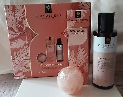 Champneys Health Spa Calm Massage Ritual Gift Set Bath/body Oil Massage Ball New • £9.99