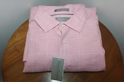Daniel Cremieux Signature Mens Button-up Long Sleeve Houndstooth Plaid Pink Xl • $19.99