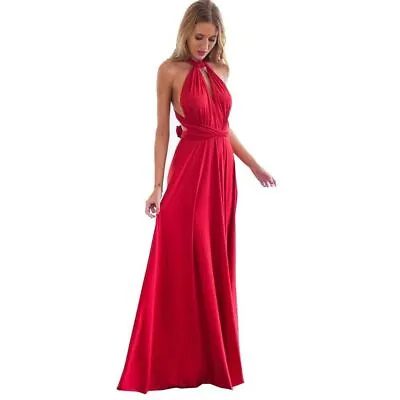 Sexy Women Convertible Club Red Dress Bandage Long Dress Party Bridesmaids • $40.01