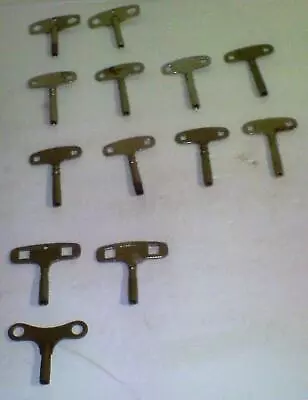 VTG Replacement STANDARD Winding Clock Key LOT:  13 Similar Designs & Same Sizes • $14.95