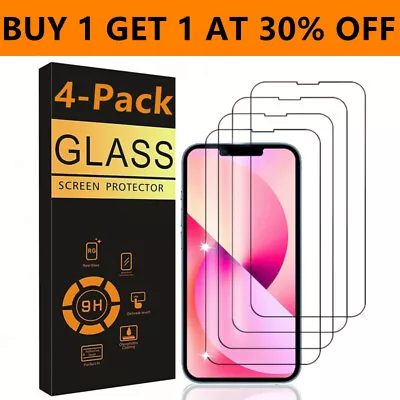 4 PACK For IPhone 15 14 13 12 11 Pro Max XR 8 7 Tempered Glass Screen Protector • $5.99