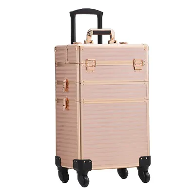 Large Makeup Trolley Case On Wheels Beauty Vanity Case Box Storage Nail Trolley • £65.95