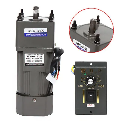 AC Gear Motor Electric Variable Speed Controller Torque 90W 1:50 0-27RPM 110V • $96.82