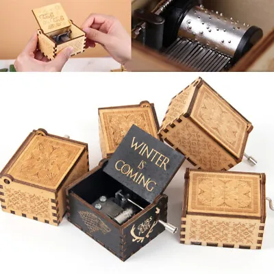 $7.99 • Buy Music Box Harry Potter Wooden Hand Crank Engraved Kids Xmas Birthday Ideal Gift