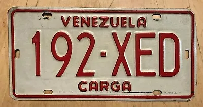 Venezuela South America  Auto  License Plate   192 Xed   Carga  Cargo  • $39.99
