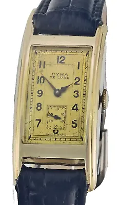 Vintage CYMA DE LUXE 1940's Tank Case Curvex Wristwatch - Cal 364 - 15 Jewels • $579.98