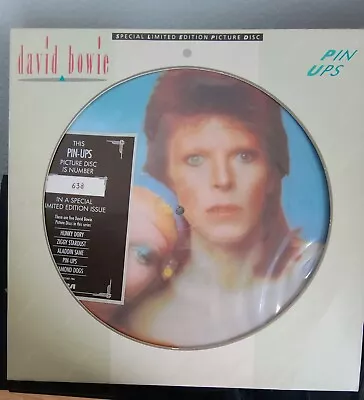 BOWIE PINUPS UK PICTURE DISC LP LIMITED ED LOW NUMBERED 638 RELEASED 1984 99p NR • £3.20
