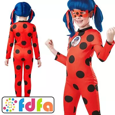 Official Licensed Rubies Miraculous Ladybug Deluxe Girls Fancy Dress Costume New • £25.19