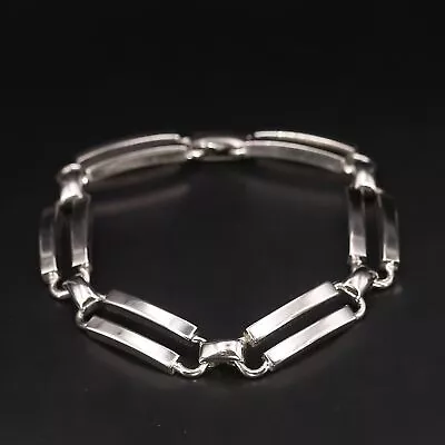 VTG Sterling Silver 1974 DANECRAFT Engraved  WMW  7.5  Gate Link Bracelet - 28g • $12