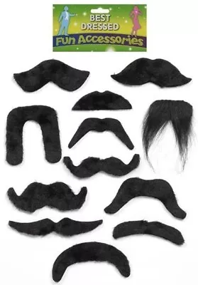 Fancy Dress Moustache Collection 12 Pack • £4.99