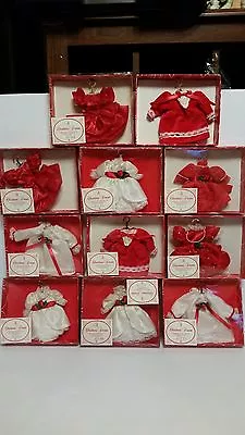 $35 • Buy Lot Of 11 Vintage Specialty Baby Doll  Dress Christmas Ornaments On Hangers