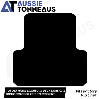 RUBBER UTE MAT For Toyota Hilux Dual Cab SR/SR5 A-Deck J-Deck W/ Liner Oct15-Cur • $124.99