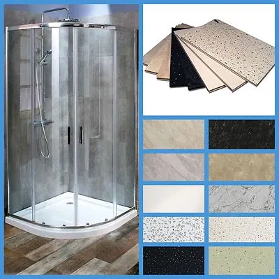 Quadrant Shower Enclosure Corner Cubicle Glass Door Stone Tray Waste Wall Panels • £389