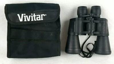 Vivitar Binoculars 7x50 Coated Optics 297ft X 1000 Yd ~ Black Orange Lens W-25 • $17