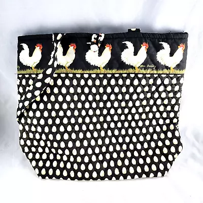 Vintage Vera Bradley Chanticleer Rooster Chicken Eggs Farm Large Toggle Tote Bag • $24.99