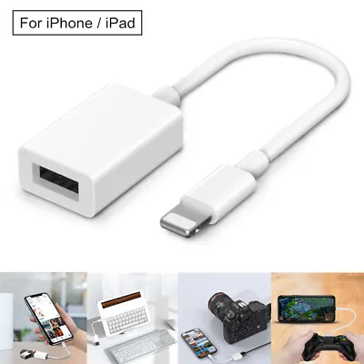For IPhone 8 Pin Male To Female USB 3.0 A OTG Data Cable Adapter IOS Converter • $9.29