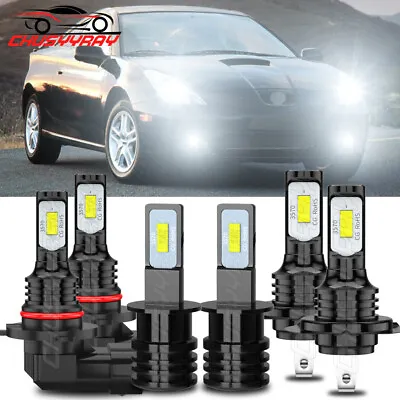 For Toyota Celica 2000-2005 - LED Headlight Bulbs High Low Beam + Fog Light Kit • $66.64