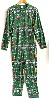 DEC 25th Holiday One Piece Union Suit Pajamas Lounge Egg Nog Trees Rum Pa Rum S • $19.95