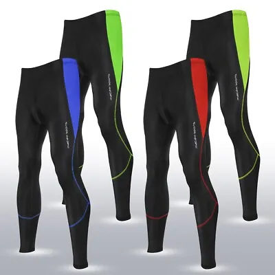 SALE!!!!!Men Gel Padded Cycling Tights/Leggings/Trousers Long Pants All Weather • £12.99