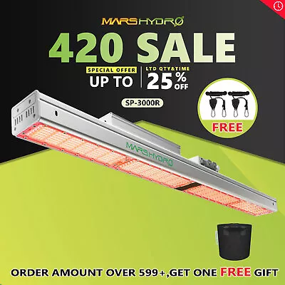 Mars Hydro SP3000R Red Spectrum LED Grow Light For Greenhouse High Penetration • $329.99