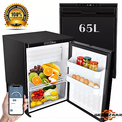 65L Campervan Camper Boat 12v DC LCD Display Compressor Fridge + Freezer Black • £389.95