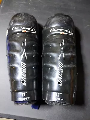 VIC  350 11  Hockey Knee Shin Guards Rawlings Weave Anatomic Design Ice  • $11