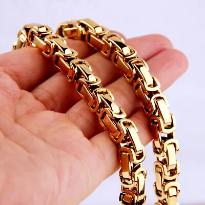 5/6/8mm Hip Hop Men's Stainless Steel Byzantine Box Chain Necklace Jewelry Gift  • $4.84