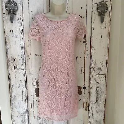 Juicy Couture Size XS Woman's Light Pink Lace Shift Career To Party Dress • $34.95