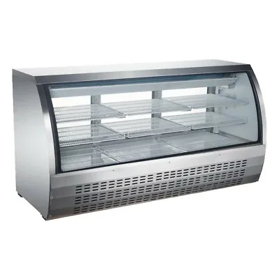 PEAKCOLD 82  Curved Glass Refrigerated Deli Case; Stainless Steel Meat Showcase • $3395