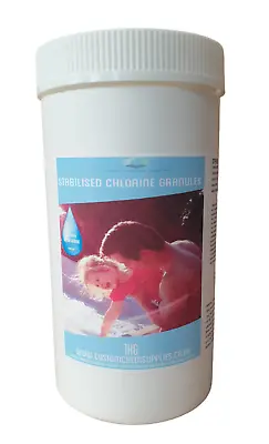  1kg Stabilised Chlorine Granules - Kills Bacteria Pools Lay Z Spas & Hot Tubs • £10.85