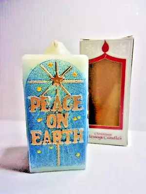 Vintage Christmas Message Candle Peace On Earth Dove Jasco Unused In Box Retro • $13.49