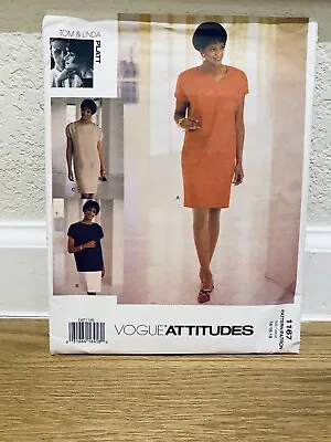 UNCUT 14 16 18 Vogue Attitudes #1167 Misses Sewing Dress Pattern Tom Linda Platt • $7.99