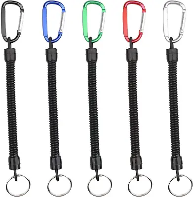 Retractable Spiral Stretchy Elastic Coil Keyring Plastic Wholesale Bulk From 23P • £10