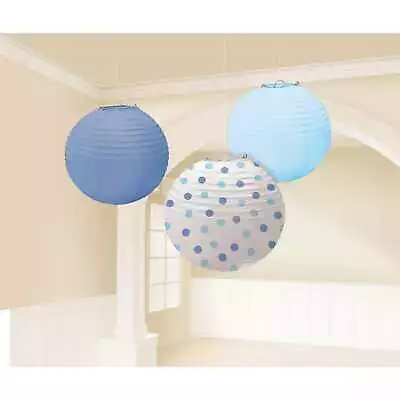 Blue Paper Lanterns Baby Boy 1st Birthday Party Supplies Baby Shower Decoration • $12.99