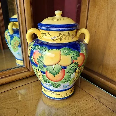 Hand Painted For Nonni's Cookie Jar Fruit Yellow Ceramic FRN • $10