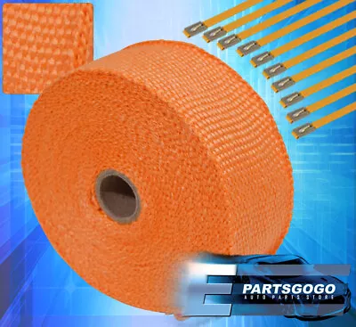 30Ft X 2  X1.5mm Jdm Heat Thermo Wrap Cover Turbo Charger Header Orange • $20.99