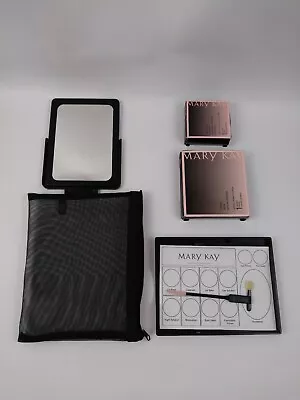 Lot Of 3 Mary Kay Compact 1 Large 1 Mini 1 Mirror Stand With Zippered Bag  • $27.45