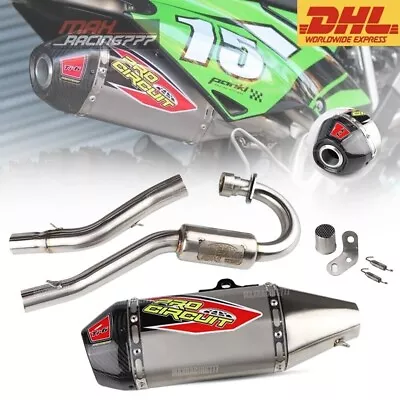 Set Pipe Exhaust Muffler Racing Carbon For Kawasaki Klx140  Klx140l Full System • $259