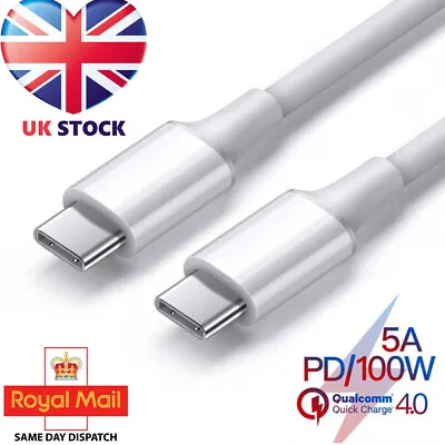 £2.99 • Buy USB C To USB C Fast Charger PD 100W Dual Type C Charging Data Sync USB Cable