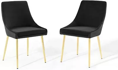 Viscount Performance Velvet Dining Chairs Set Of 2 • $113.84