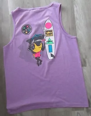 Vtg Maui & Sons Lilac Purple Graphic Back Tank T Shirt Mens Size M Free Ship! • $24.99