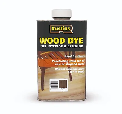 Rustins Wood Dye For Interior & Exterior Ideal For Floors 13 Colours 250ml/1L • £9