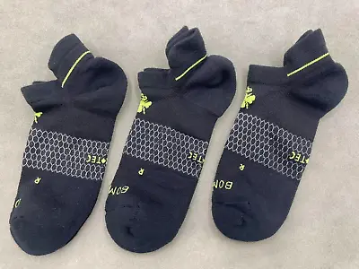 3 Pairs Bombas Men's Performance Honeycomb Ankle Socks Black Size L • $21