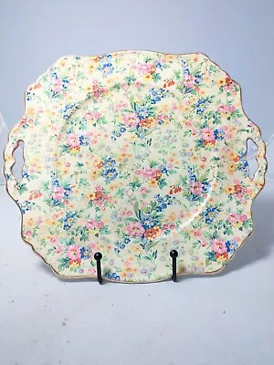 Royal Winton Grimwades Chintz FLORAL FEAST 11  X 10  Cake Plate Platter Tray • $150