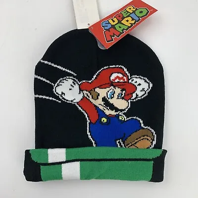 Super Mario Beanie Cap Hat Fitted One Size New 2017 Nintendo • $13.49