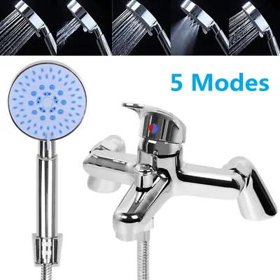 £23 • Buy Luxury Bathroom Chrome Sink Bath Filler Tap Shower Mixer Taps With Hand Held