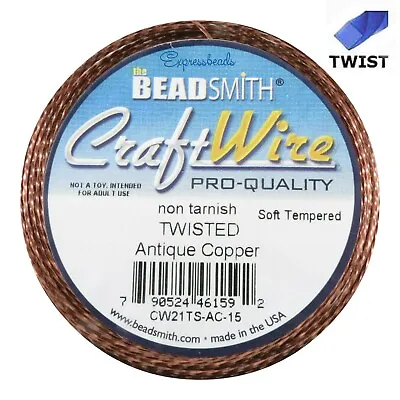 TWISTED Square Craft Wire Soft Tempered BeadSmith 18 Gauge • $6.55