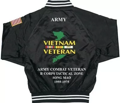 Song Mao  Army Combat Ii Corps Tz Vietnam Embroidered Satin Jacket(back Only) • $169.95